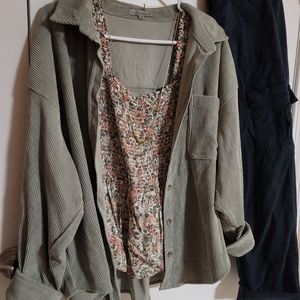 Sage Green Corduroy Button Down